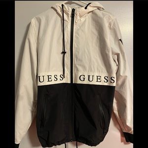 Black and white Guess Windbreaker/Rain Jacket